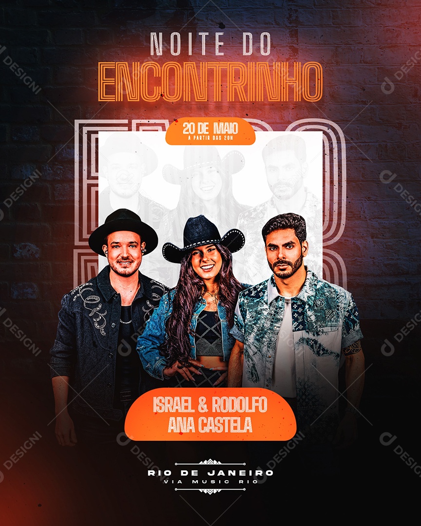 Flyer 20 de Maio Noite do Encontrinho Social Media PSD Editável