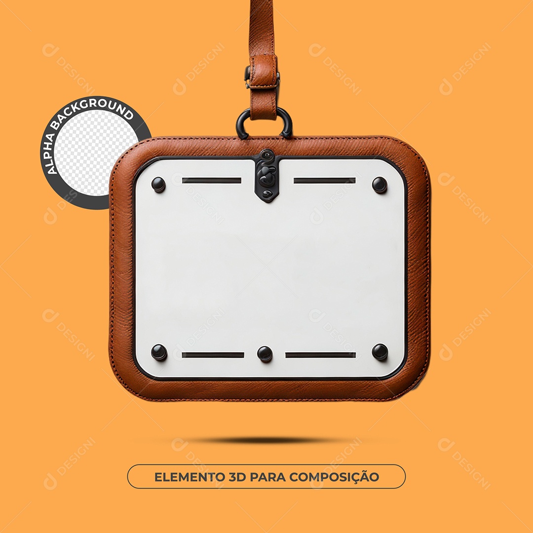 Placa De Couro Elemento 3D Para Composição PSD