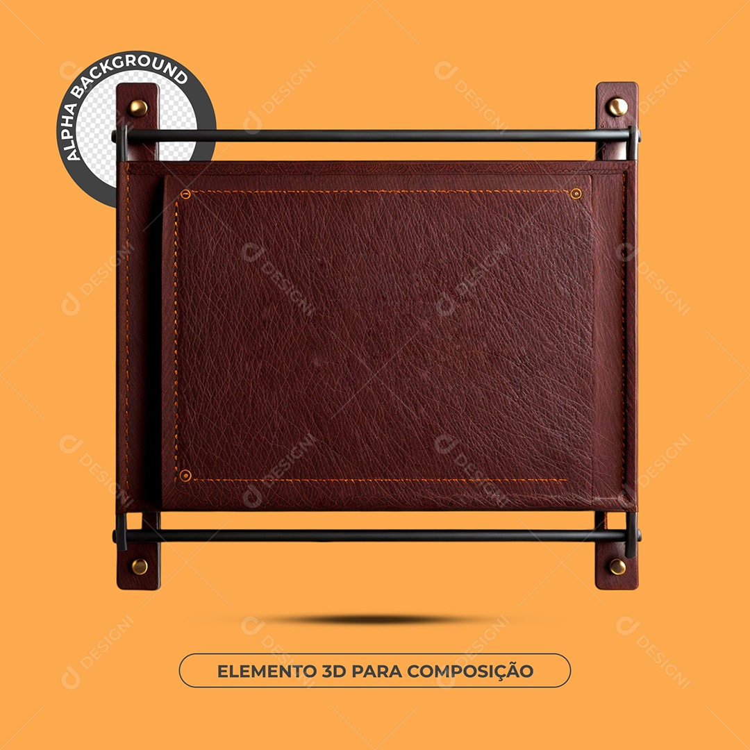 Placa De Couro Elemento  3D Para Composição PSD