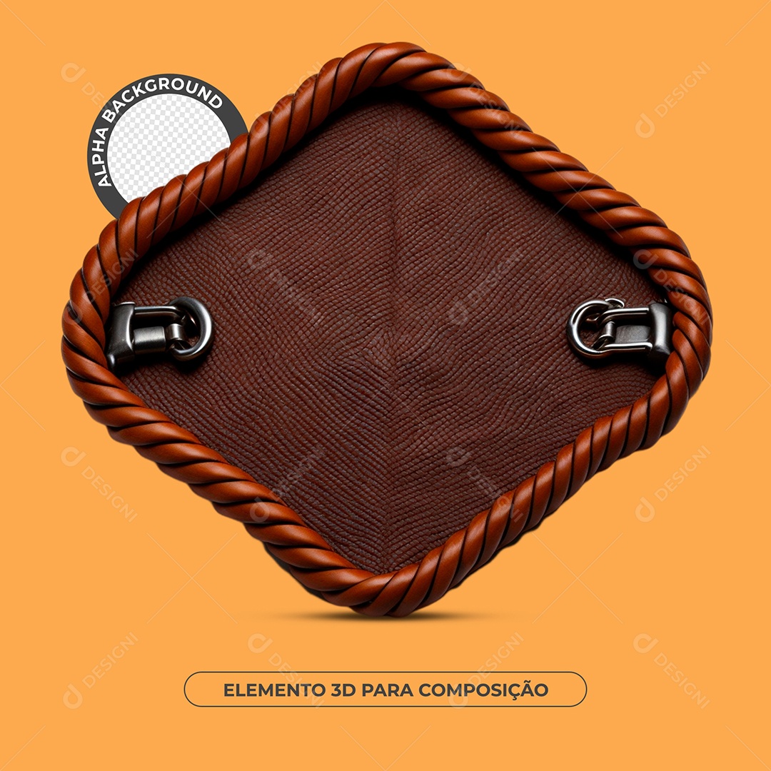 Placa De Couro Elemento  3D Para Composição PSD