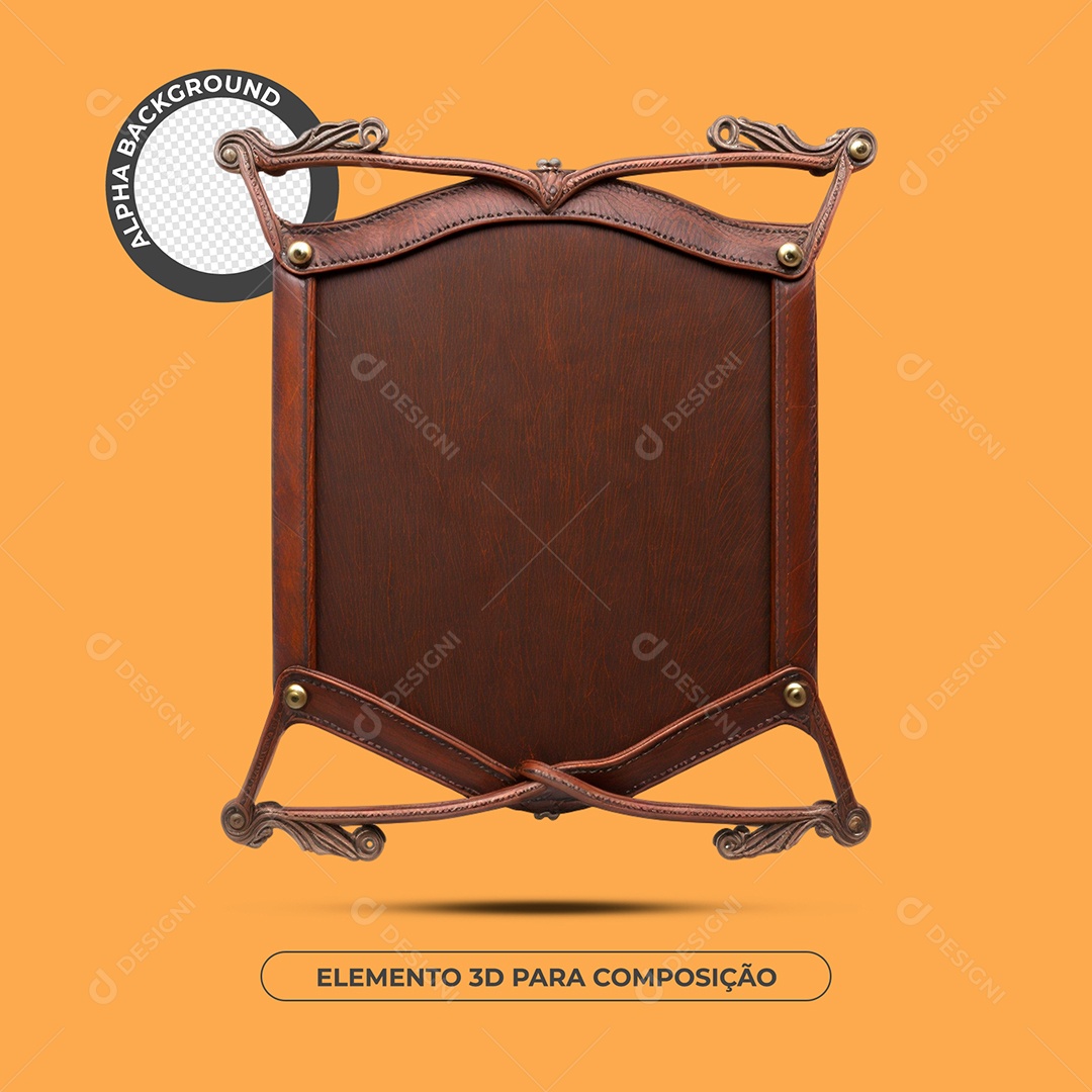 Placa De Madeira Elemento  3D Para Composição PSD