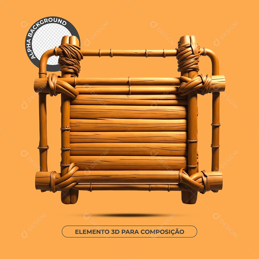 Placa De Madeira Elemento 3D Para Composição PSD