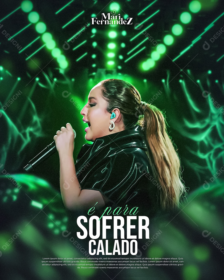 Flyer Show Mari Fernandes é Pra Sofrer Calado Social Media PSD Editável