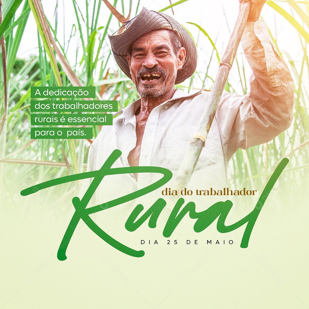 Dia Do Trabalhador Rural Essenciais Para o País Social Media PSD Editável