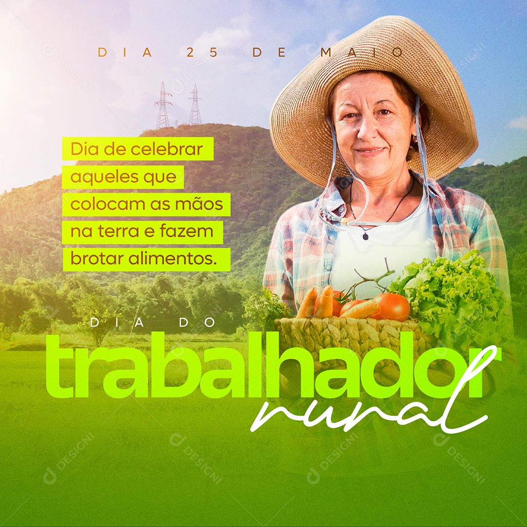 Social Media Dia Do Trabalhador Rural Colocar As Mãos Na Terra PSD Editavel