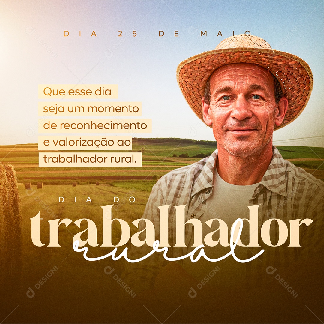 Social Media Dia Do Trabalhador Rural 25 De Maio PSD Editavel