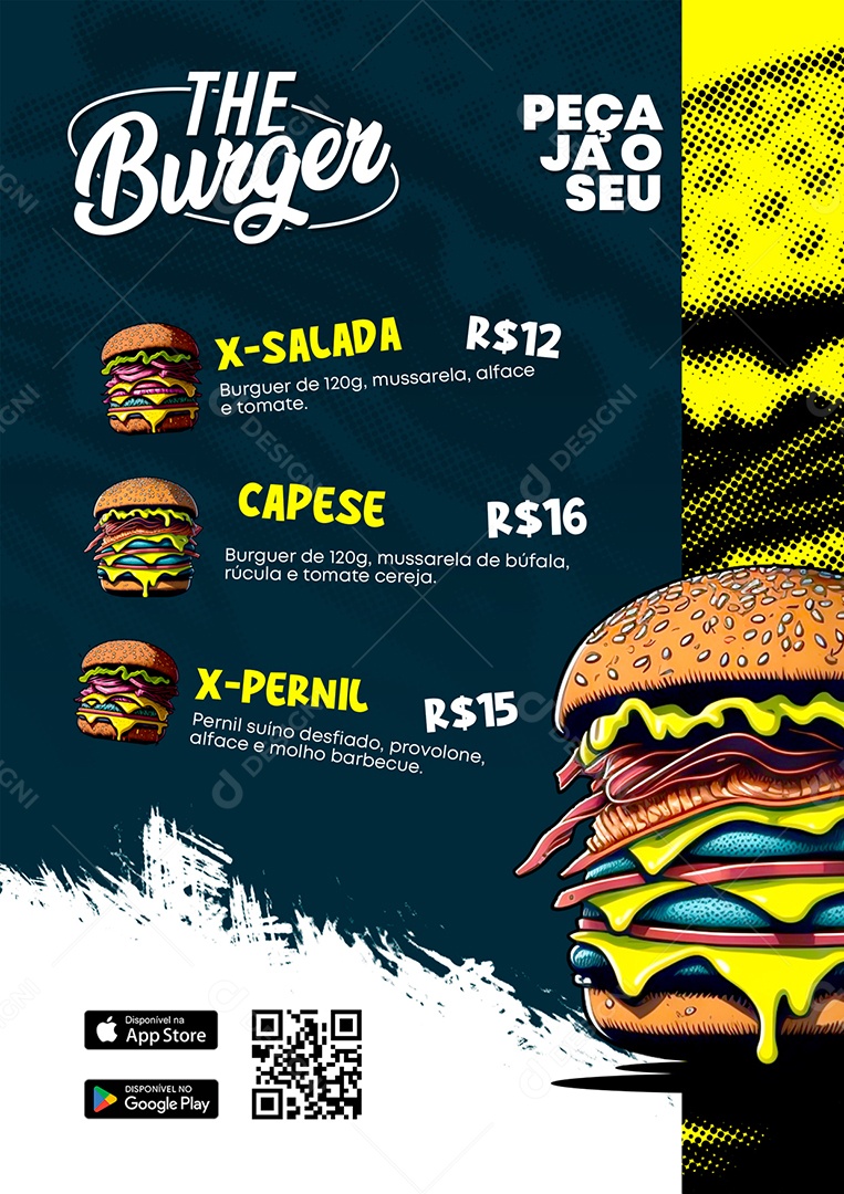 Modelo De Cardápio The Burger PSD Editável