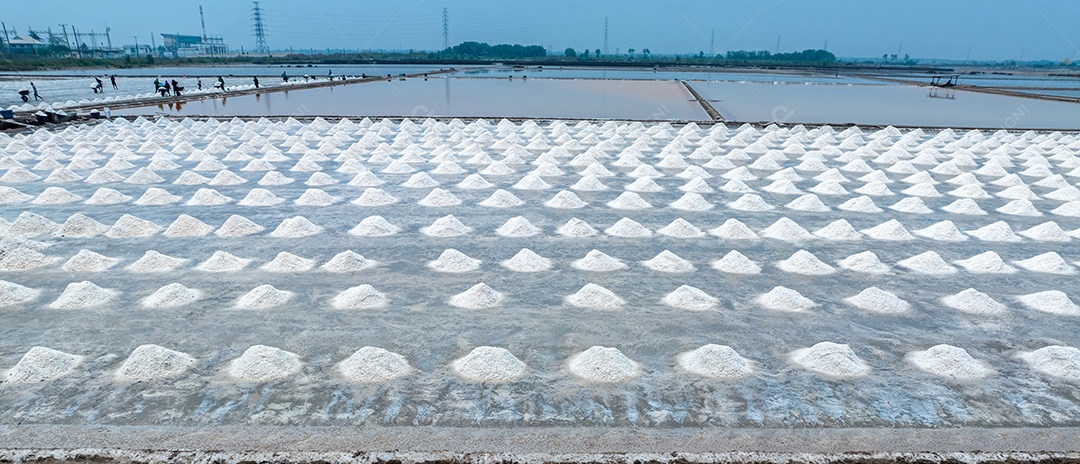 Fazenda de sal marinho na Tailândia