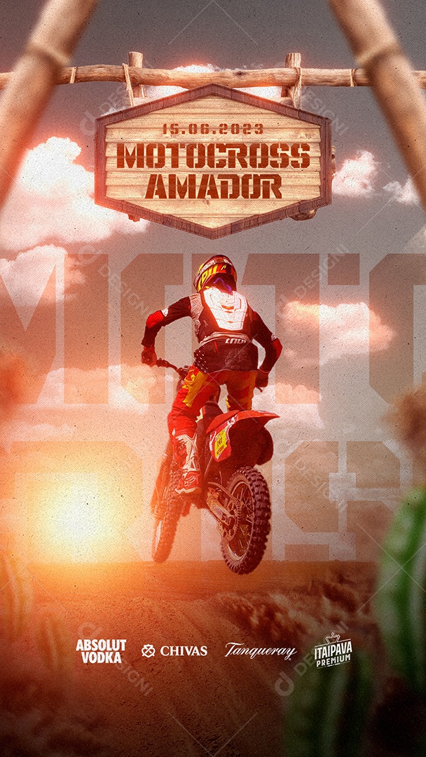Story Motocross Amador Social Media PSD Editável