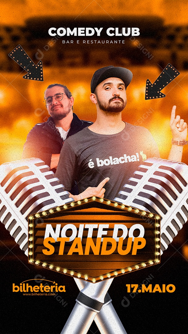 Story Comedy Club Noite Do Stand Up Social Media PSD Editável