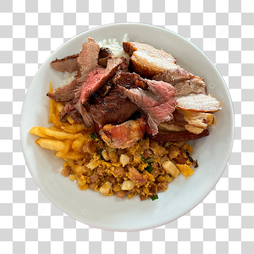 Prato Almoço com Churrasco PNG Transparente