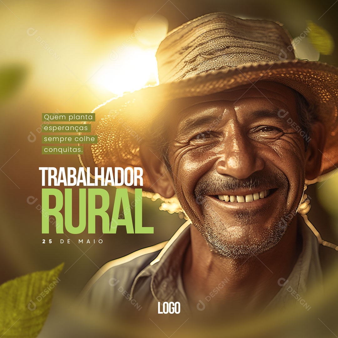Dia 25 de Maio Dia do Trabalhador Rural Social Media PSD editável