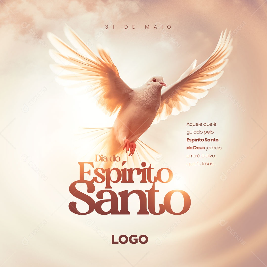 Aquele que e Guiado Pelo Espirito Santo de Deus Social Media PSD Editável