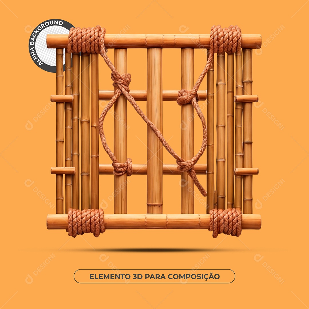 Painel De Bambu Elemento 3D Para Composição PSD
