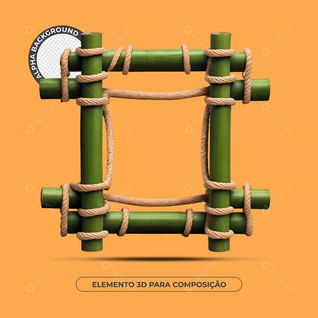 Painel De Bambu Elemento 3D Para Composição PSD