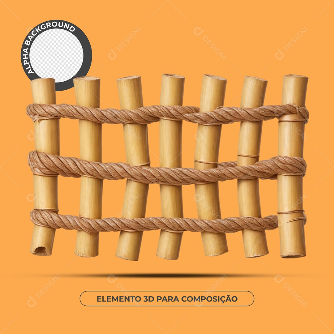 Cerca De E Bambu Elemento 3D Para Composição PSD