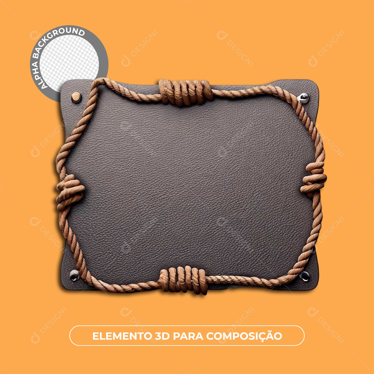 Painel De Couro Elemento 3D Para Composição PSD