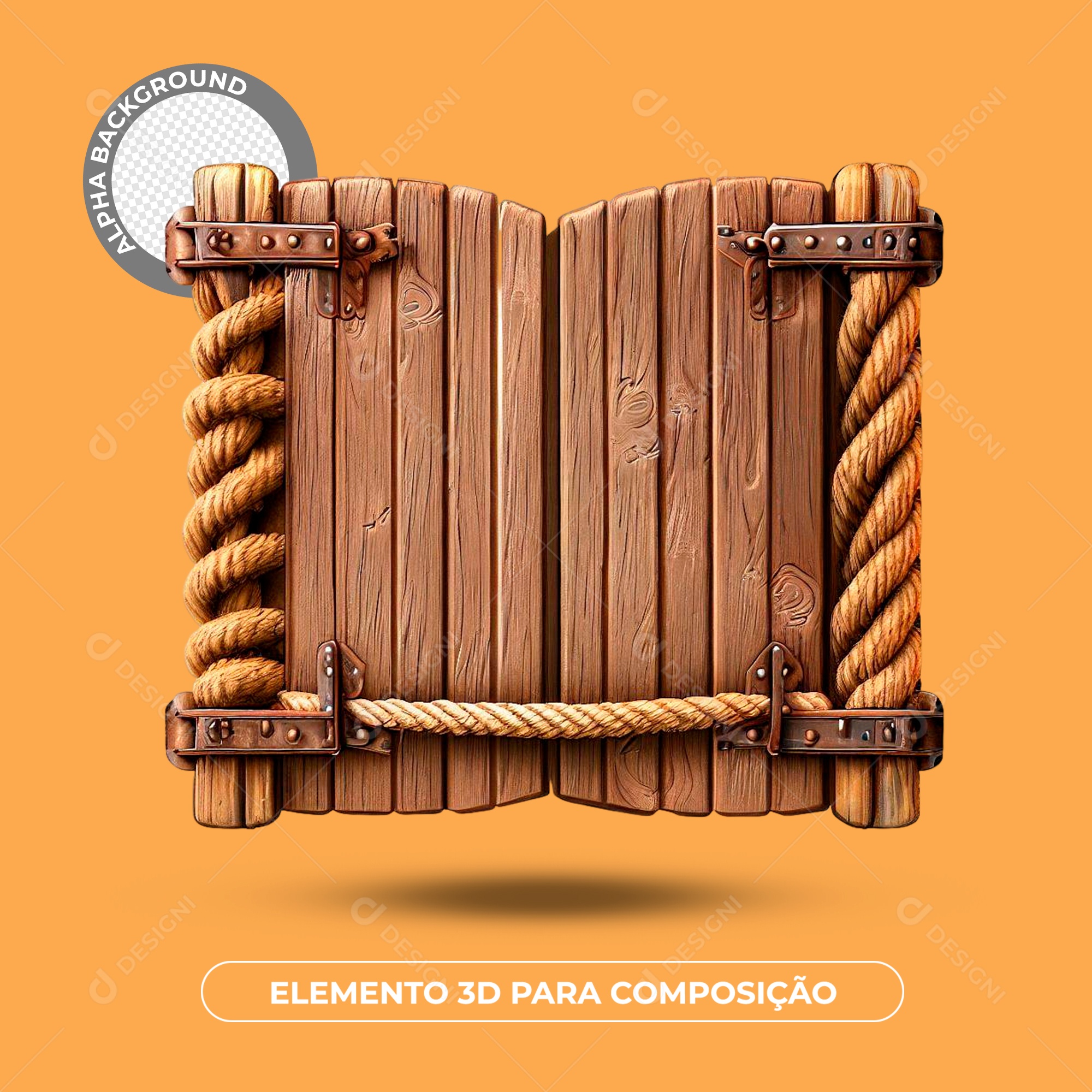 Placa De Madeira Elemento 3D Para Composição PSD