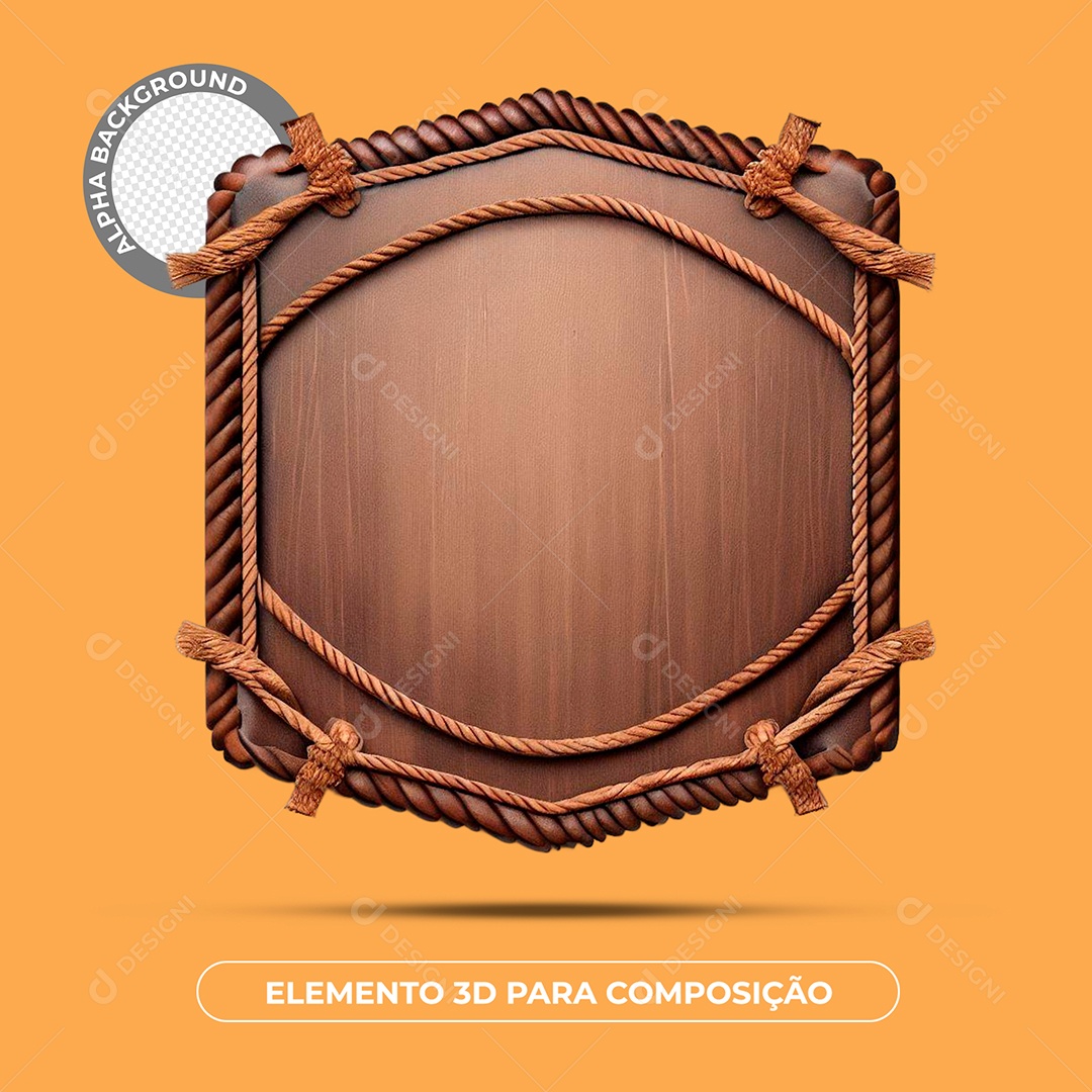 Painel De Madeira Elementos 3D Para Composição PSD