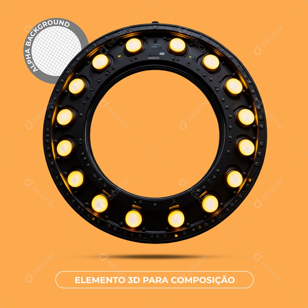Placa De Luz Elemento 3D Para Composição PSD