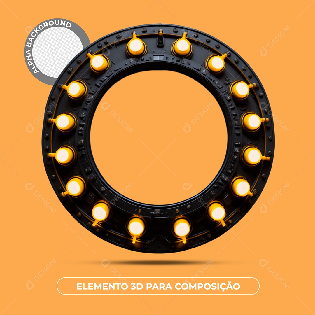 Placa De Luz Elemento 3D Para Composição PSD