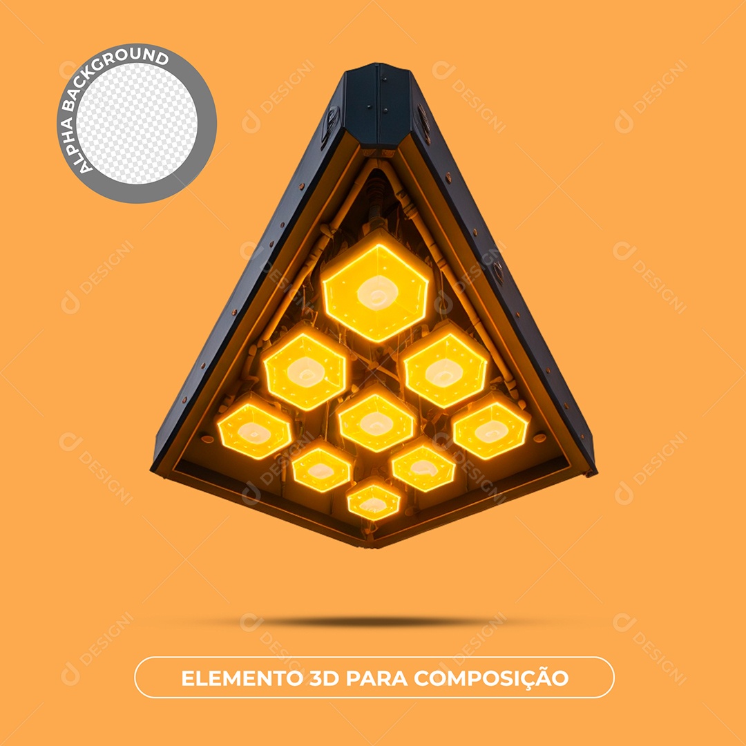Placa De Luz Elemento 3D Para Composição PSD