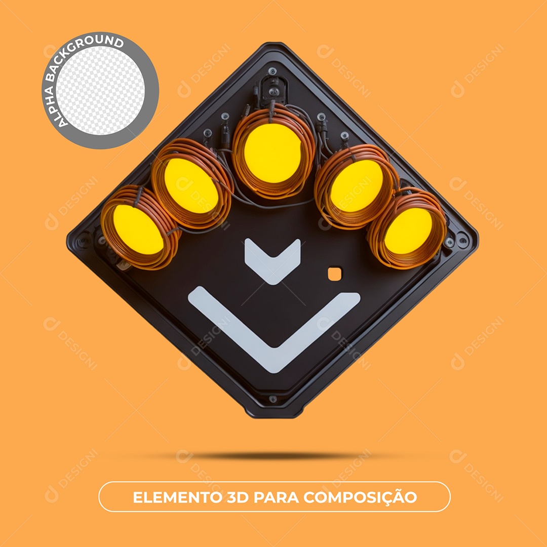 Placa De Luz Elemento 3D Para Composição PSD