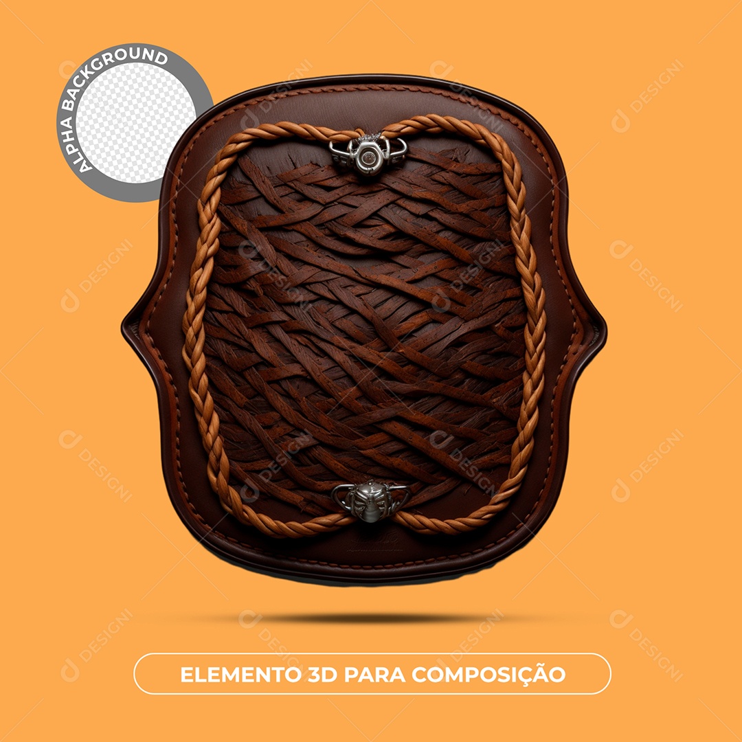 Placa De Couro Elemento 3D Para Composição PSD