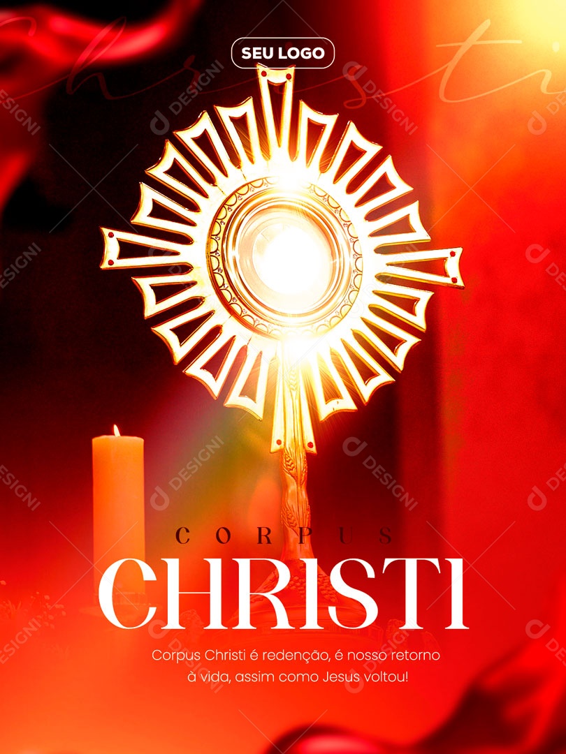 Corpus Christi 11 de Junho Paz Eucaristia Social Media PSD Editável