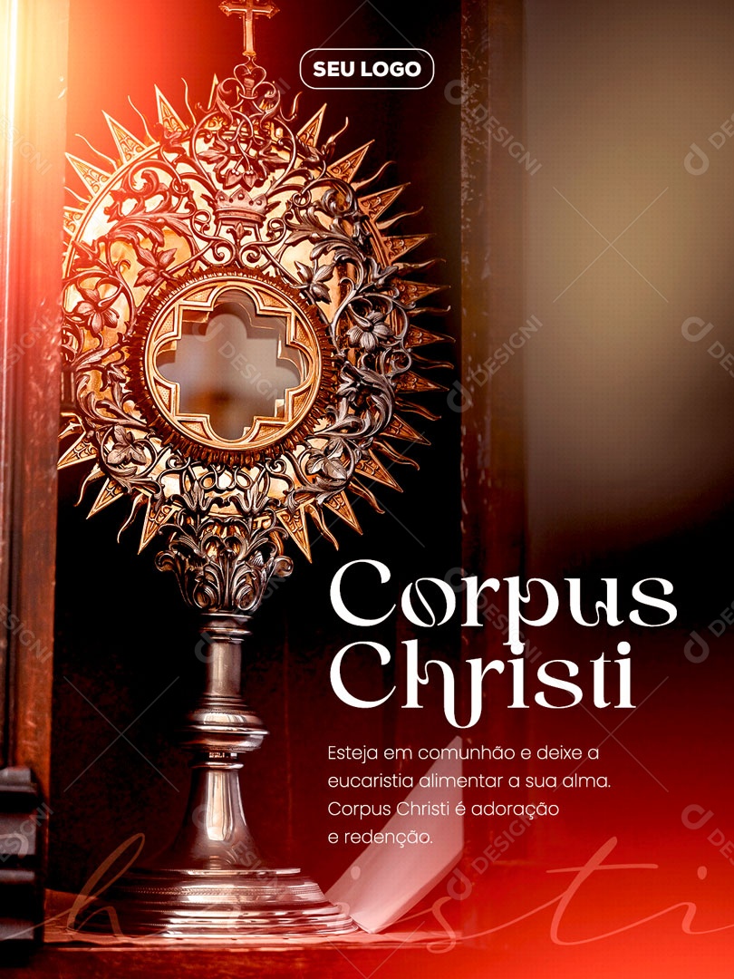 Corpus Christi 11 de Junho Paz Eucaristia Social Media PSD Editável
