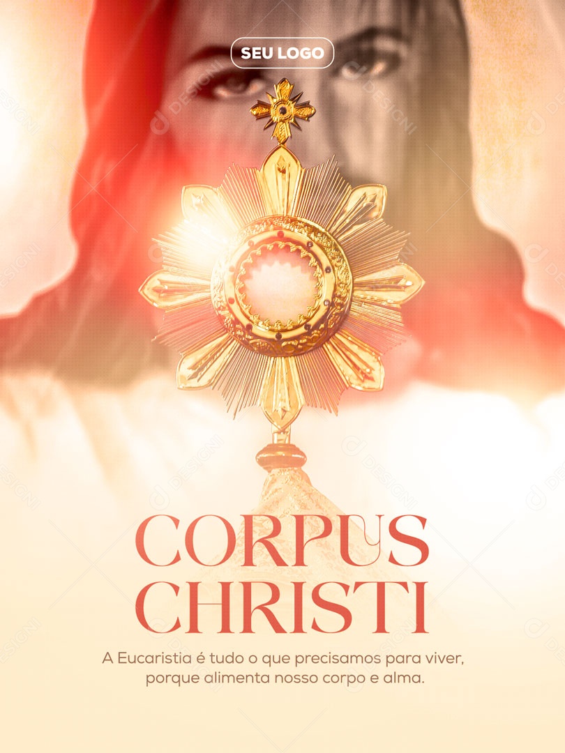 A Eucaristia e  Tudo Que Precisamos Para Viver Social Media PSD Editável
