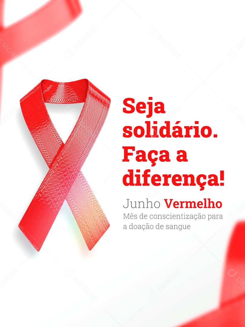 Seja Solidário e Faça a Diferente Junho Vermelho Social Media PSD Editável