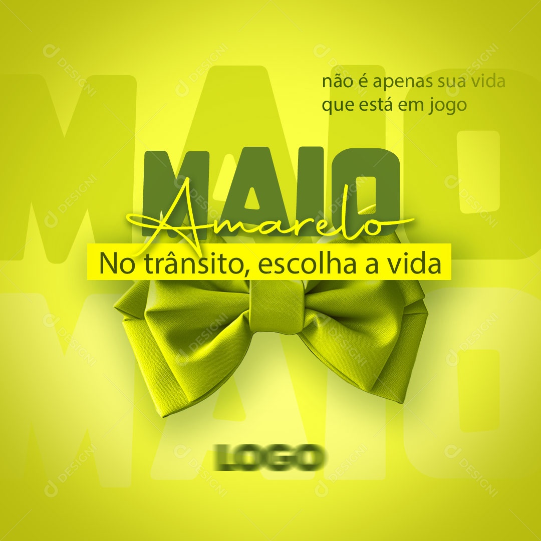 Maio Amarelo Mês de Conscientização Para Redução de Acidentes de Trânsito Social Media PSD Editável