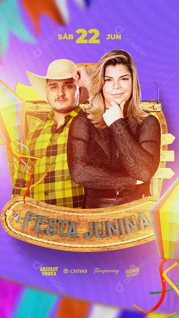 Story Festa Junina Flyer Biu Do Piseiro Paula Mattos Social Media PSD Editável