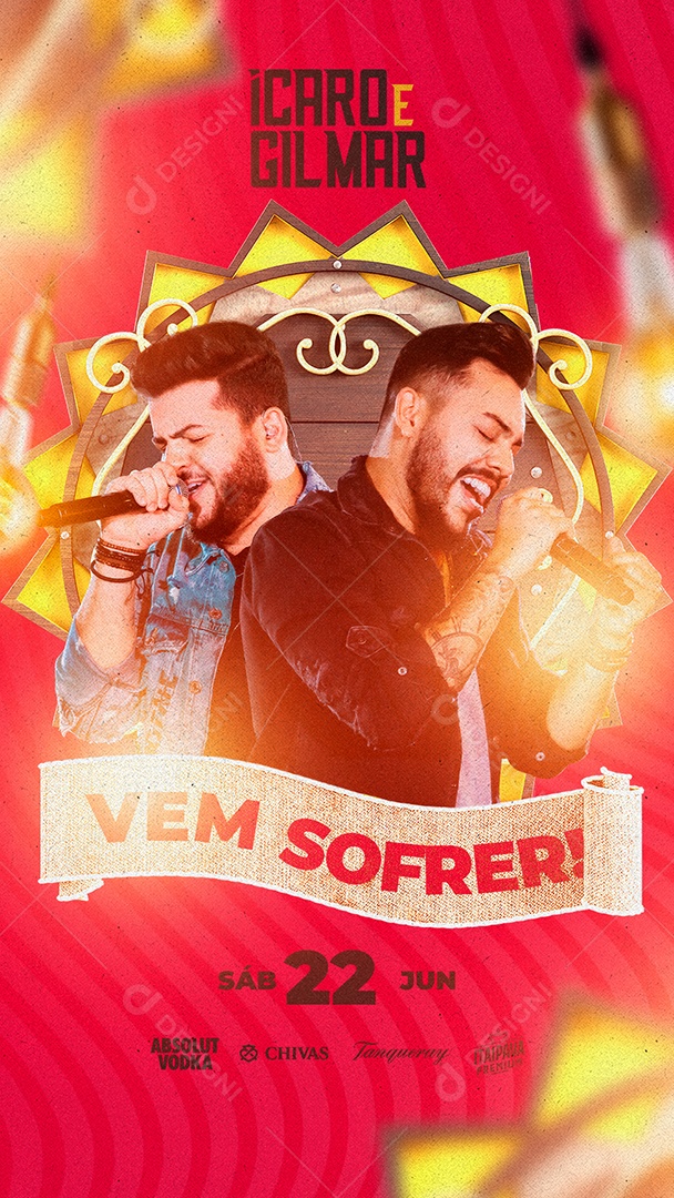 Story Vem Sofrer Ícaro E Gilmar Flyer De São João Social Media PSD Editável