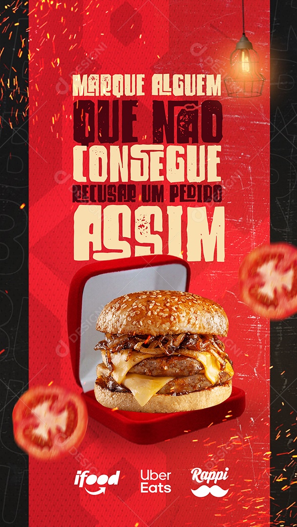 Marque Alguém Hamburgueria Social Media Story PSD Editável