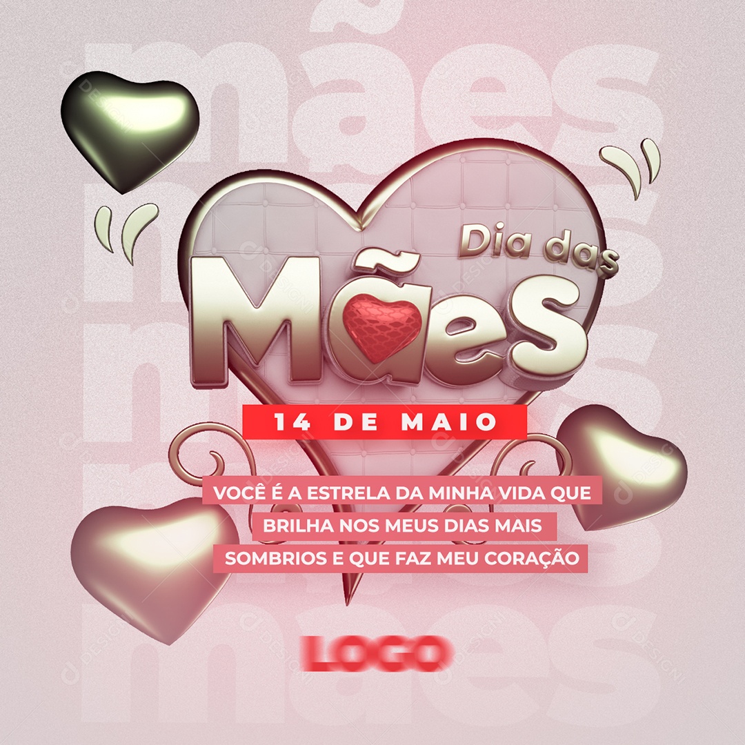 Dia das Mães 14 de Maio Você e Minha Vida Social Media PSD Editável