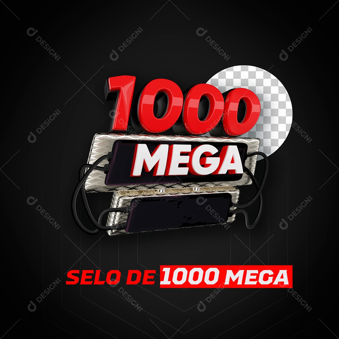 Selo 3D 1000 Mega Social Media PSD