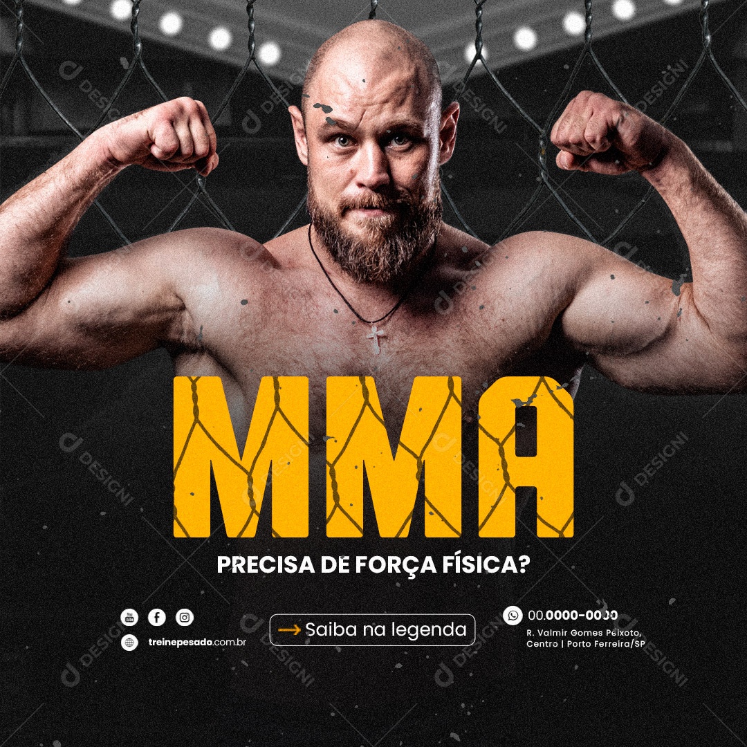 MMA Precisa de Força Física? Social Media PSD Editável