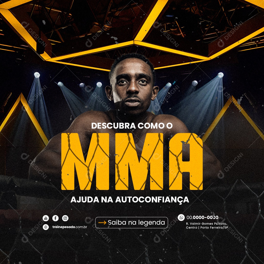 Deculbra Como o MMA Ajuda na Autoconfiança Social Media PSD Editável