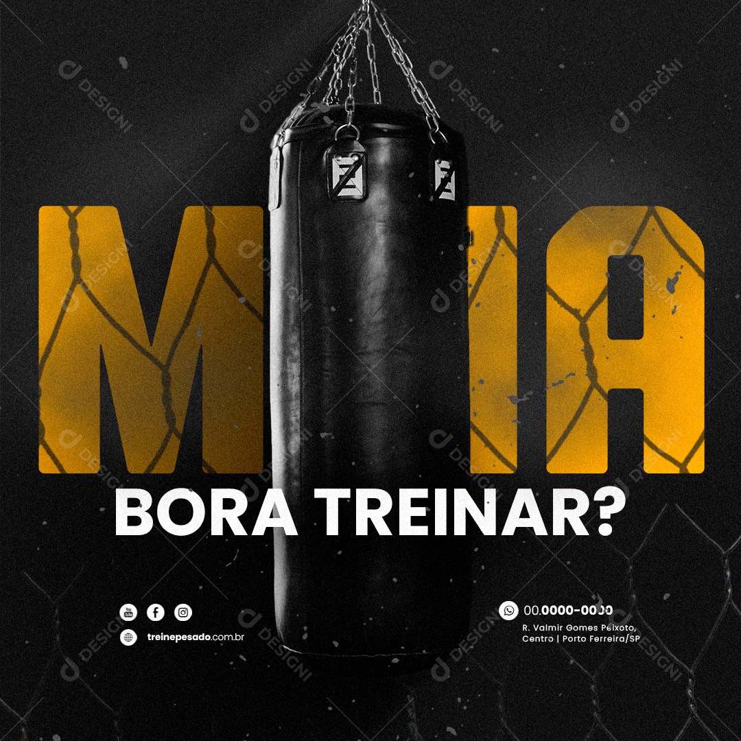 Bora Treinar MMA? Social Media PSD Editável