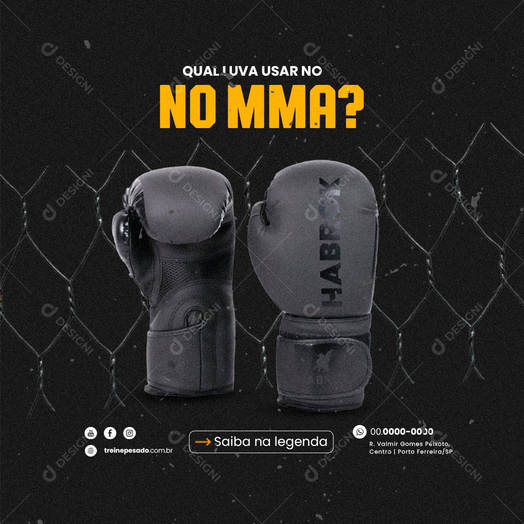 Qual Luvar Usar no MMA? Social Media PSD Editável