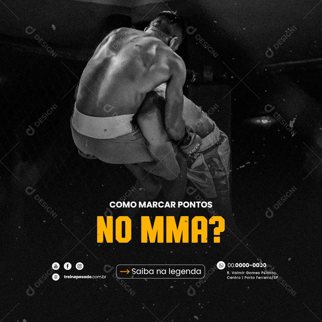 Como Marcar Pontos no MMA? Social Media PSD Editável