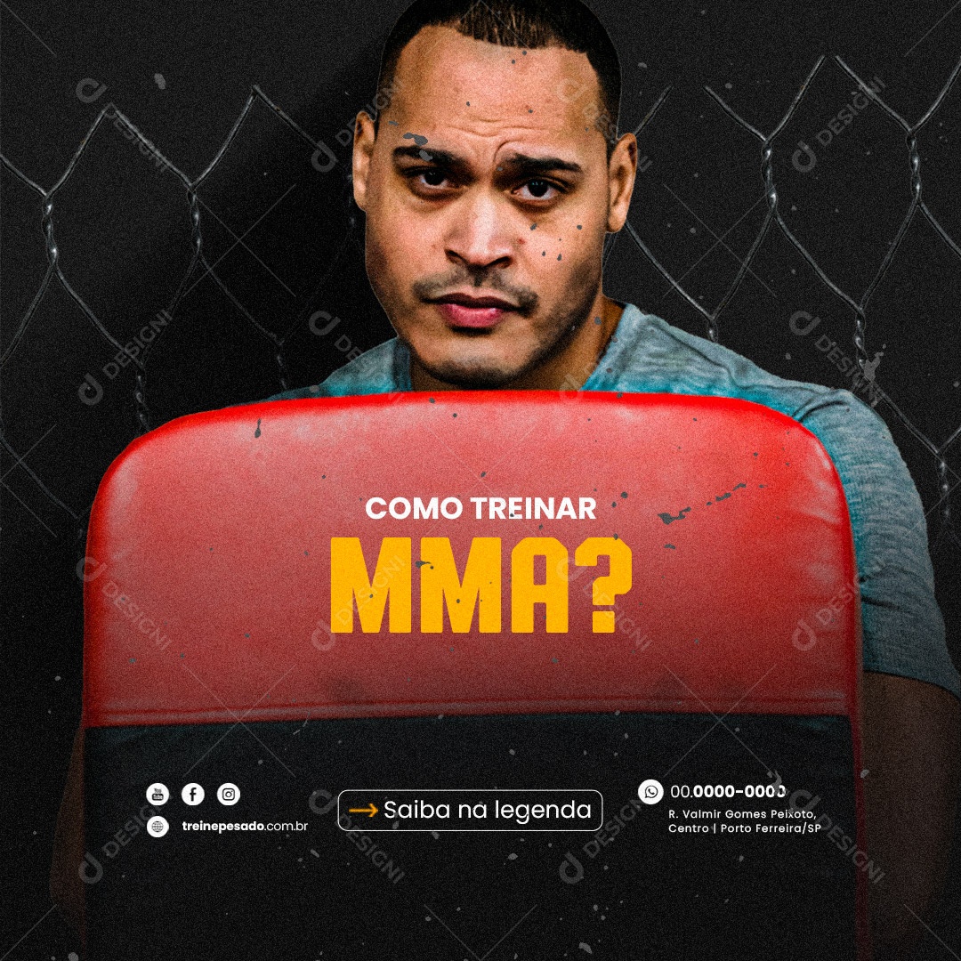 Como Treinar MMA? Social Media PSD Editável