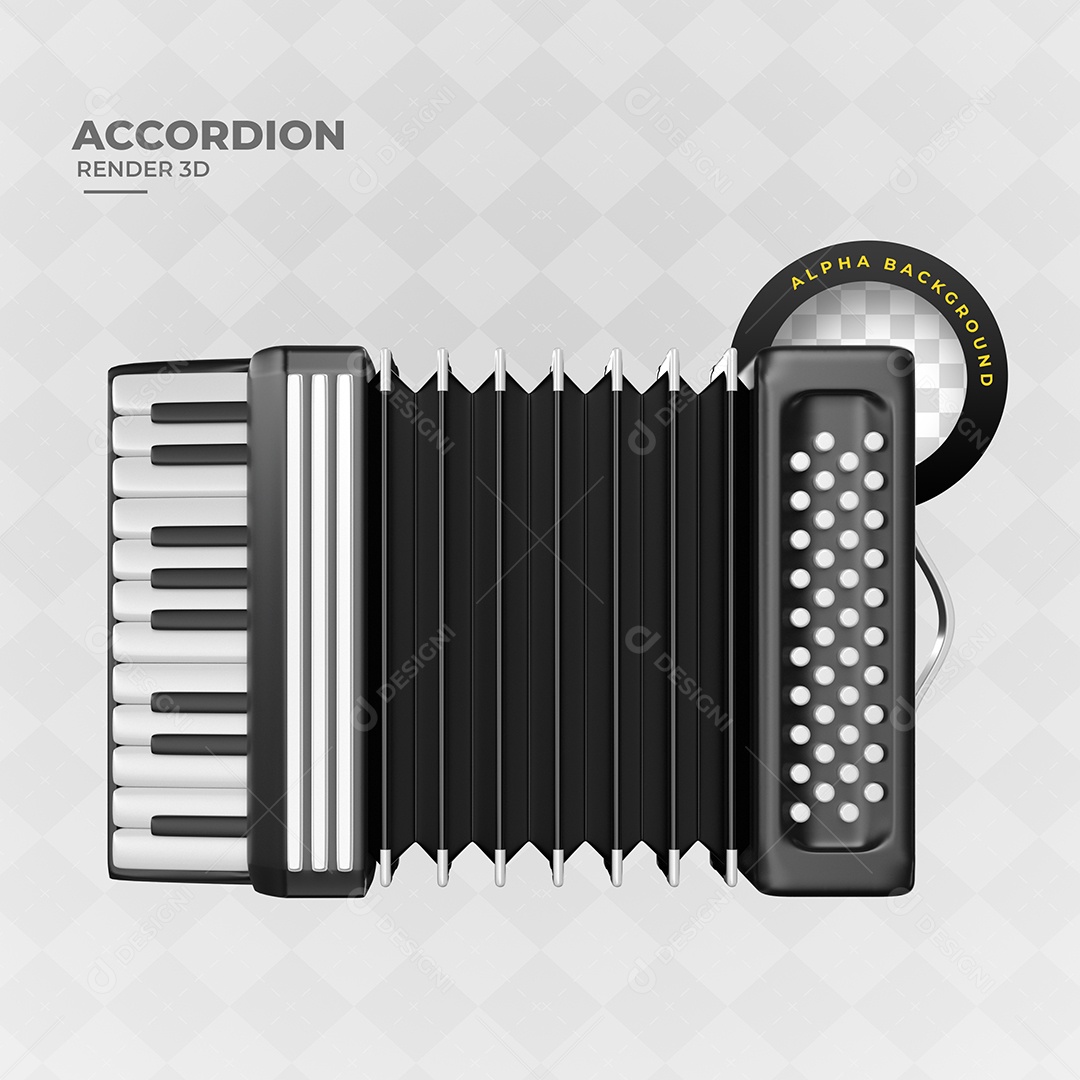 Acordeom 3D Para Composição PSD