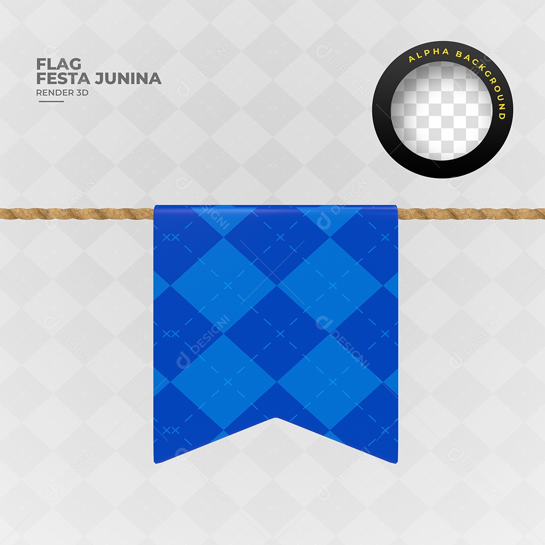 Bandeirola Azul Elemento 3D Para Composição PSD