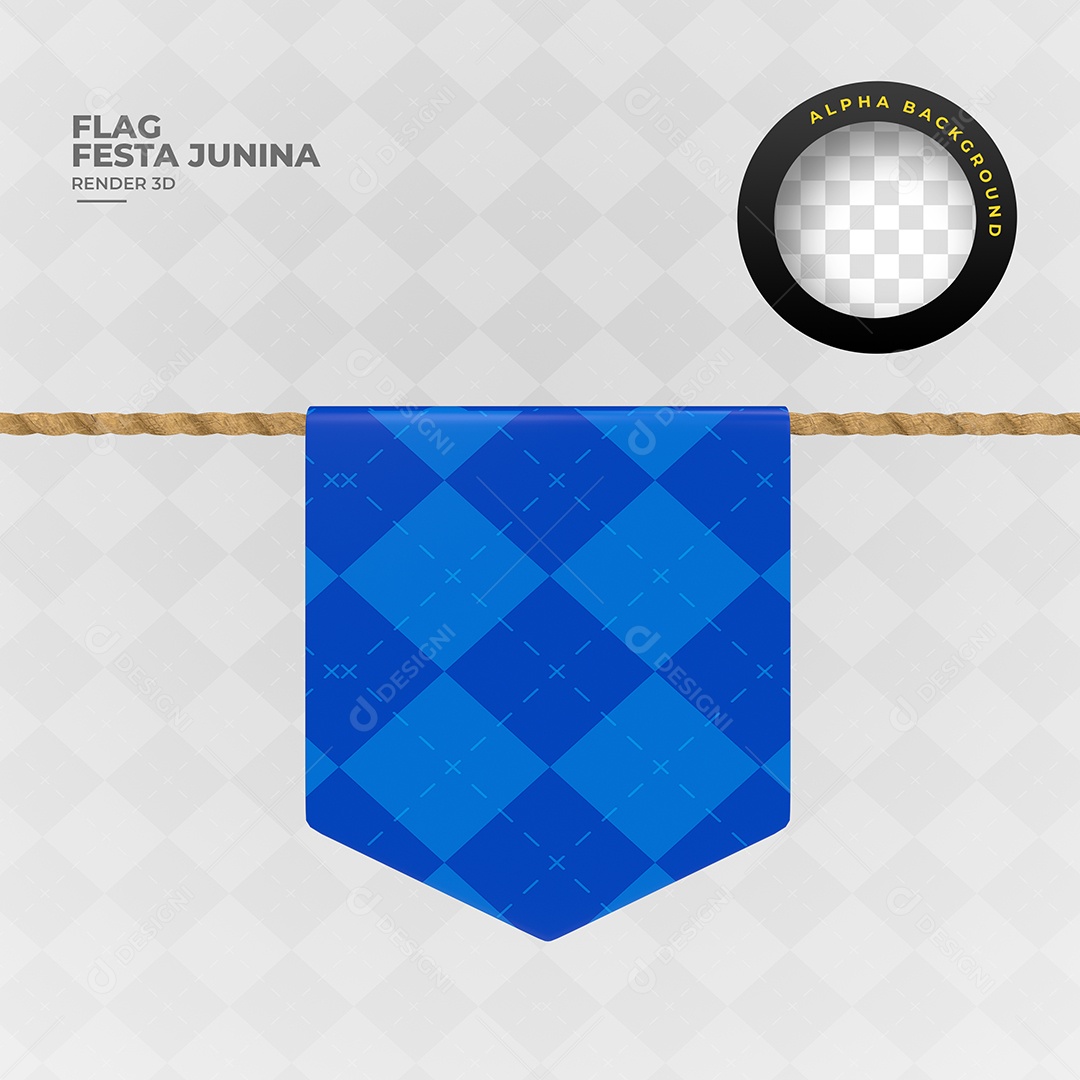 Bandeirola Azul Elemento 3D Para Composição PSD