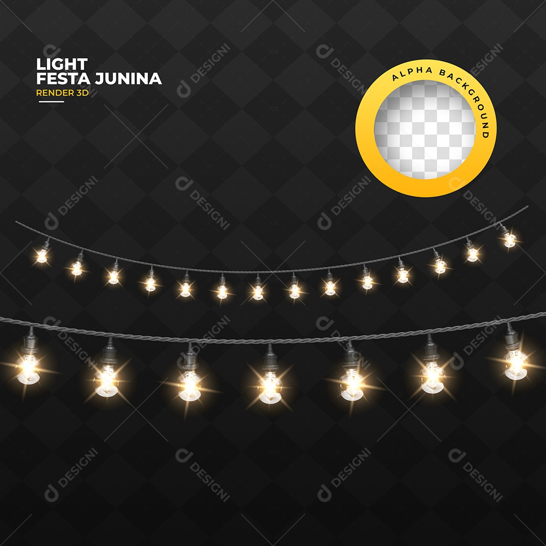 Luzes De Festa Junina Elemento 3D Para Composição PSD