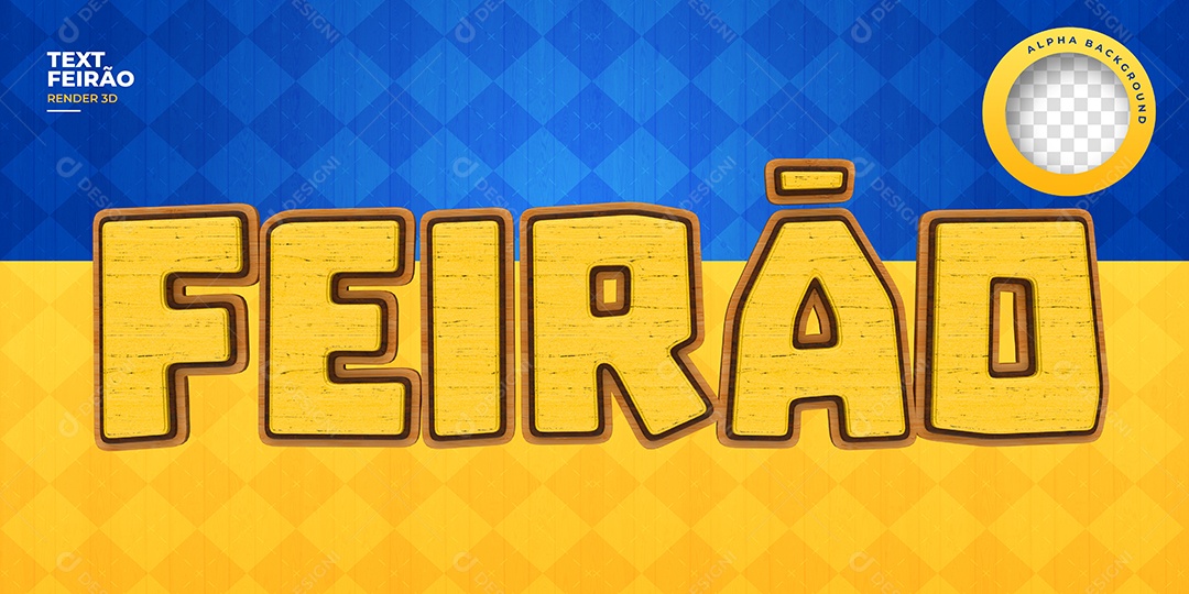 Texto Feirão Elemento 3D Para Composição PSD