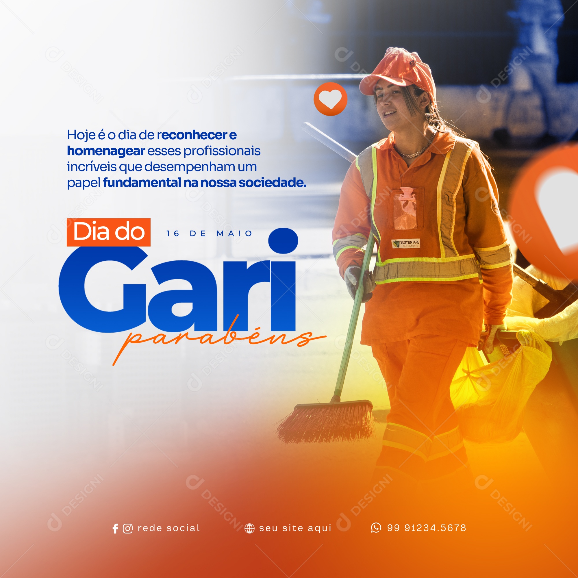 Dia Do Gari Reconhecer Esses Profissionais Social Media PSD Editável
